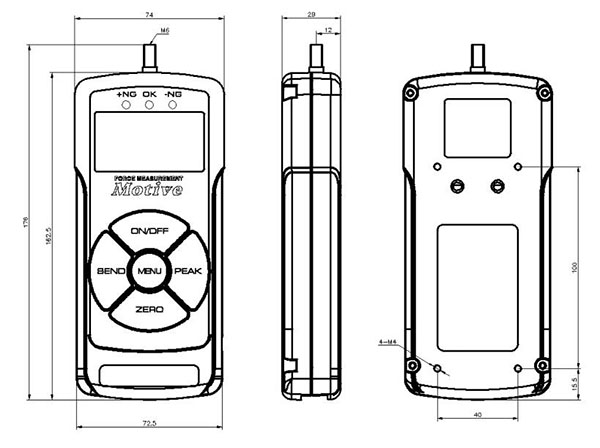 MTF系列高精度推拉力計(jì)結(jié)構(gòu)尺寸